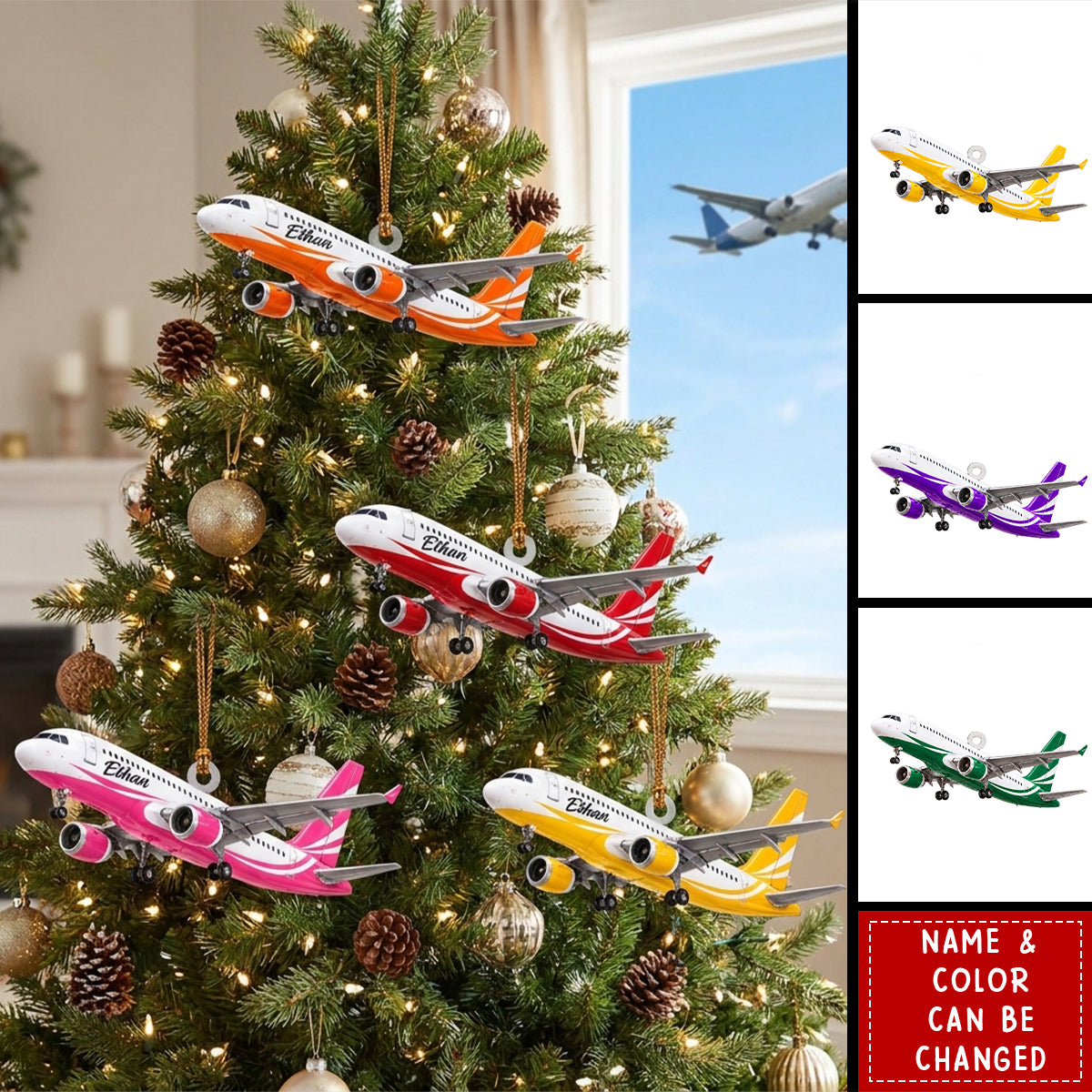 Personalized Airplane Acrylic Ornament, Gift For Pilot & Aviation Lovers