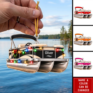 Personalized Pontoon Boat Christmas Ornament -Gift For Pontoon Lovers