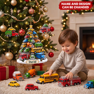 Personalized Kid Truck Acrylic Ornament, Gift For Truck Lovers