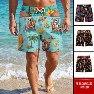 Custom Funny Men Swim Trunks - Personalized Halloween Birthday Gifts