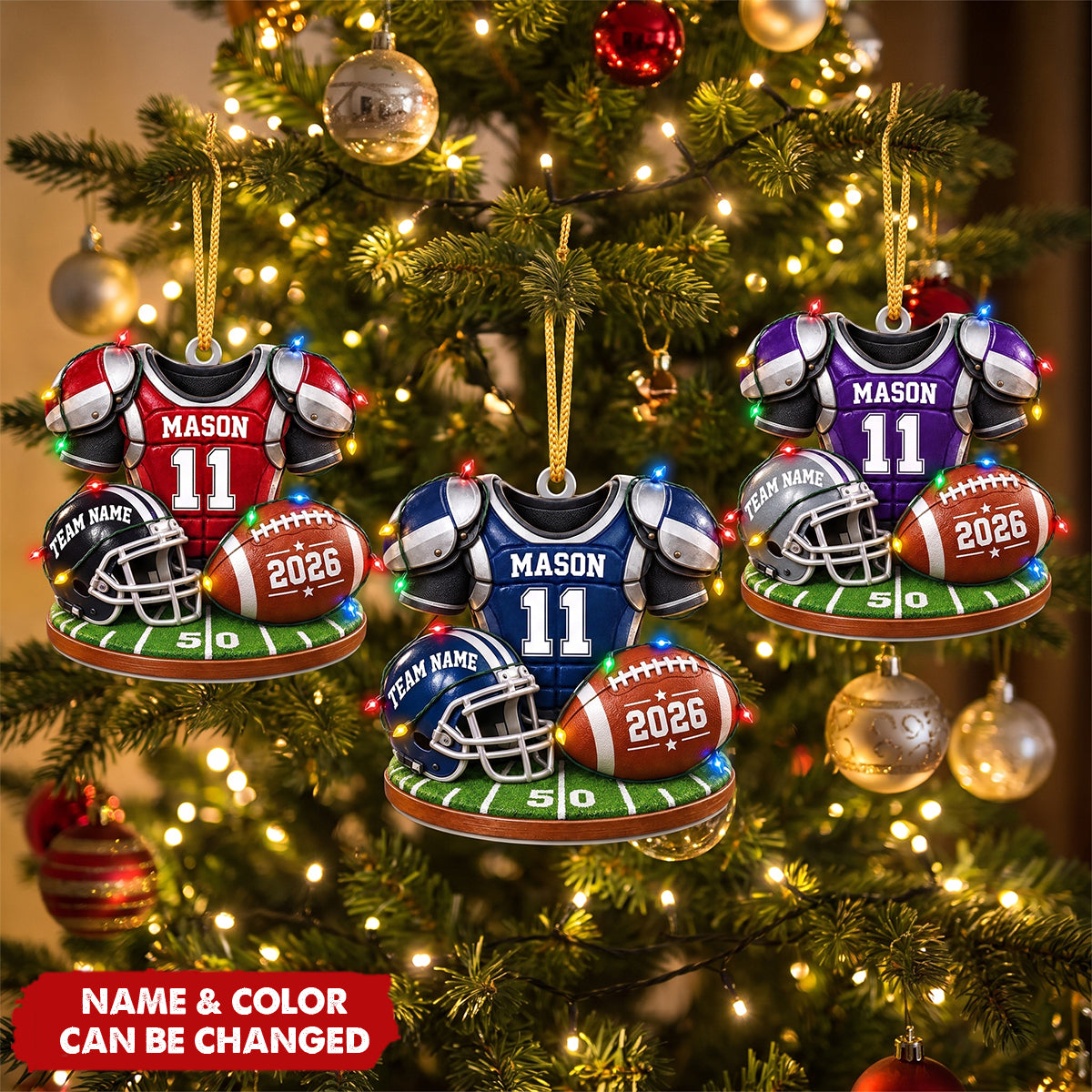 Personalized Football Christmas Ornament - Gift For Football Players & Fans