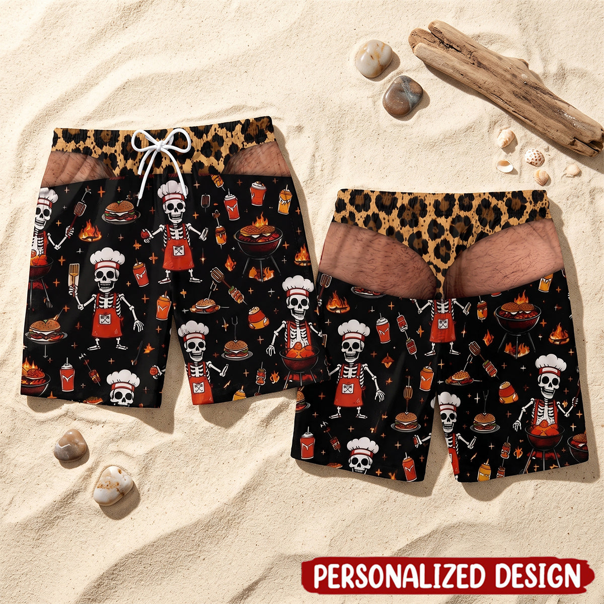 Custom Funny Men Swim Trunks - Personalized Halloween Birthday Gifts