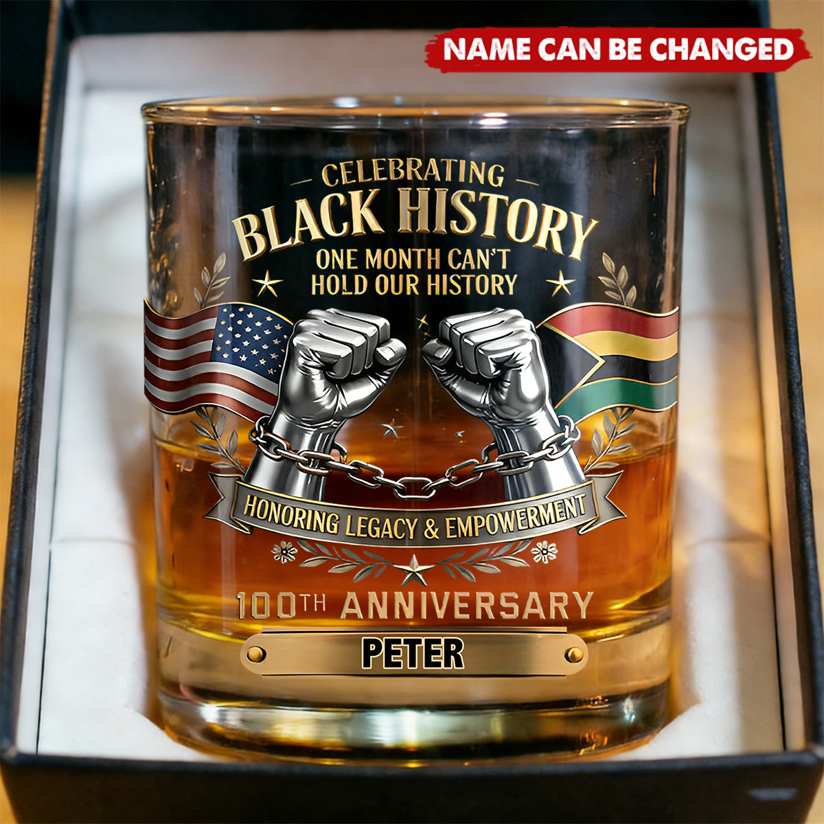 Black History Month - Personalized African American Whiskey Glass