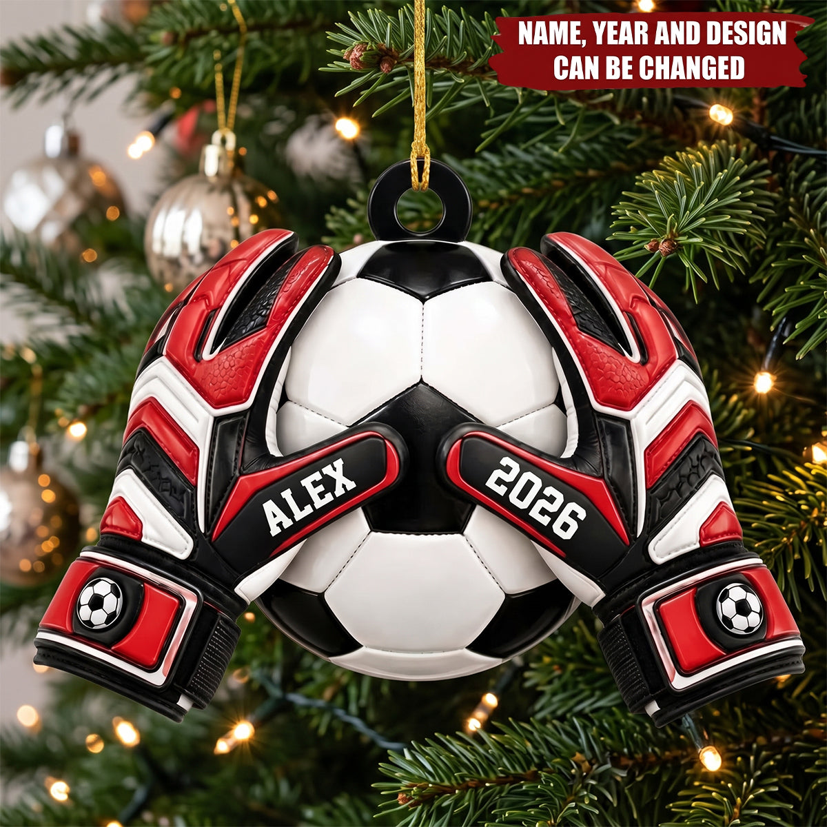 Personalized Goal Keeper Christmas Acrylic Ornament, Custom Soccer Ornament, Sport Christmas Ornament