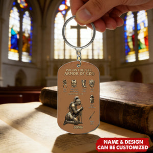 Put On The Full Armor Of God - Personalized Christian Stainless Steel Keychain