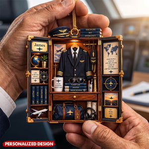 Personalized Pilot Locker Christmas Ornament -Gift For Airplane Captain & Aviation Lovers