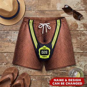 Funny Firefighter Beach Shorts