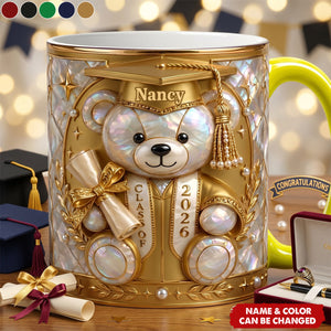 Lovely Bear - Celebrate Graduation Accent Mug - Personalized Gifts For Graduates
