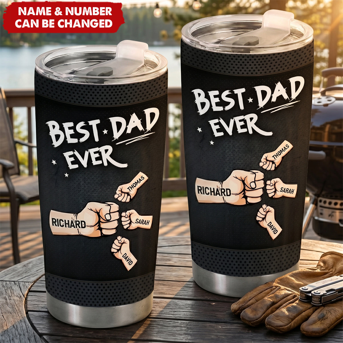 Custom Tumbler - Personalized Father's Day Birthday Gifts For Dad, Grandpa - Best Dad Ever Daily