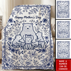 Heartfelt Mama Bear Blanket - Personalized Gifts For Moms