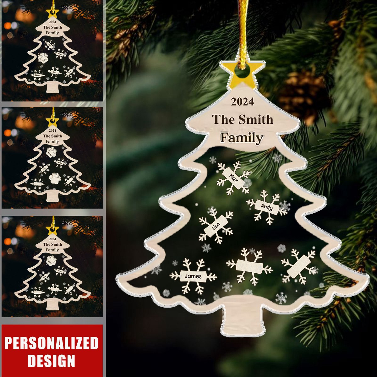 Home Is Where Christmas Is - Family Personalized Custom 3 Layers Shaker Ornament - Christmas Gift For Family Members