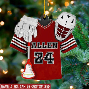 Lacrosse Players Uniform Personalized Christmas Ornament, Gift For Lacrosse Lovers