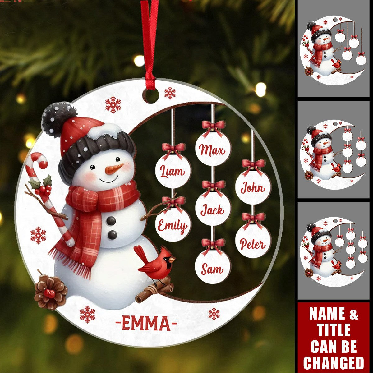 Grandma Personalized Christmas Snowman Nana Ornament, Perfect Gifts for Grandma