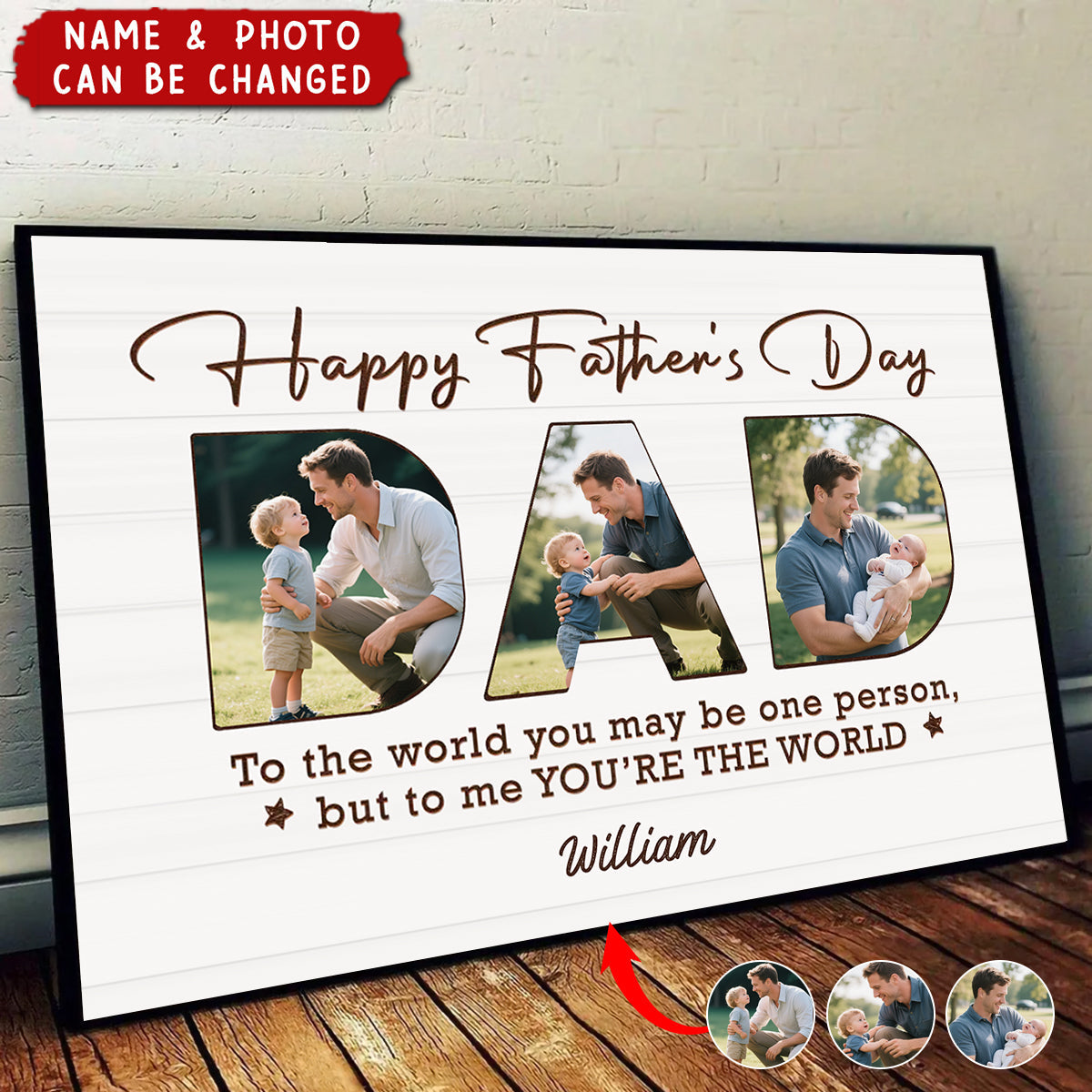 You Make Our World Complete - Family Personalized Custom Horizontal Poster - Father's Day, Gift For Dad