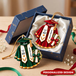Personalized Acrylic  Graduation Cap and Gown Ornament,Christmas Ornament, Graduation Gift