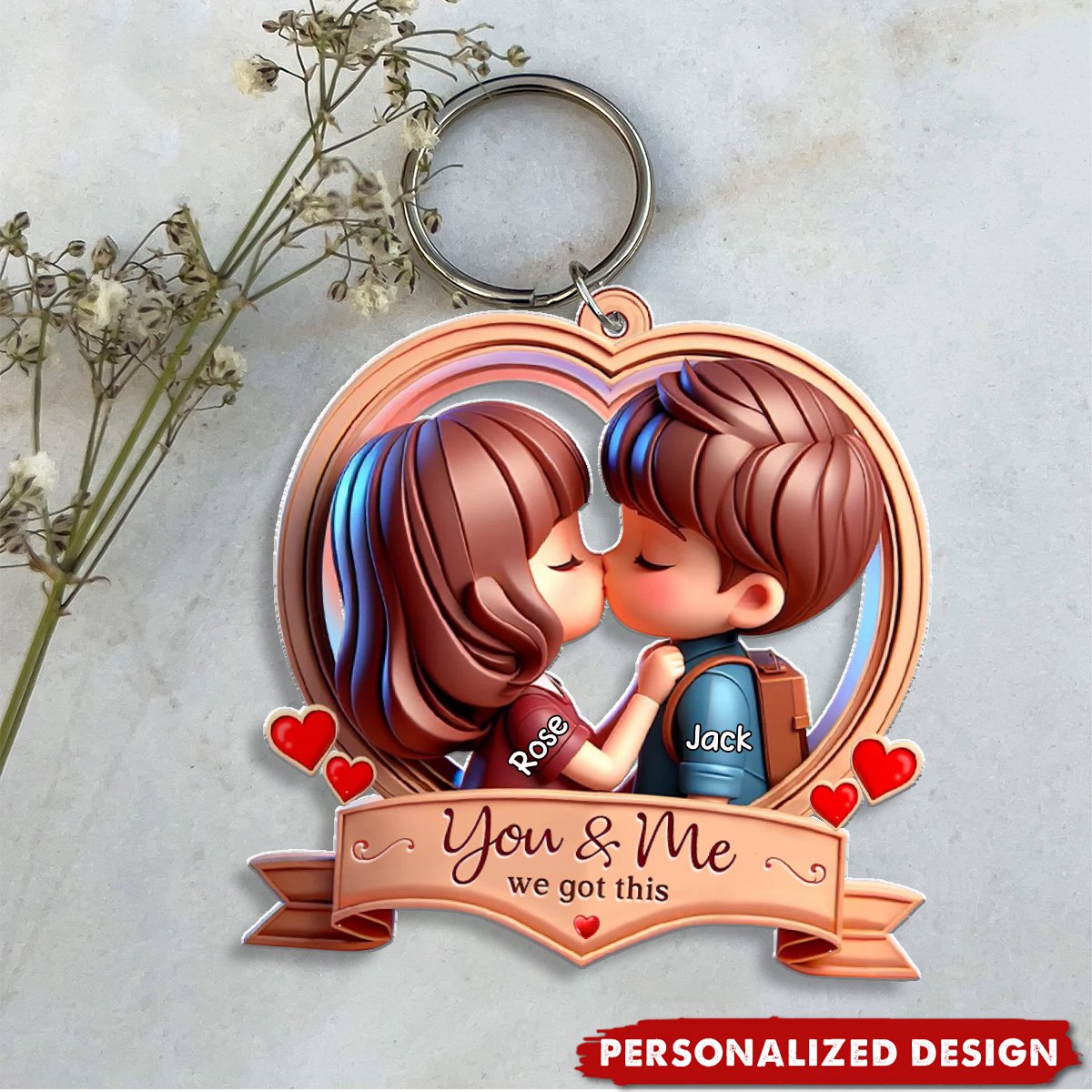 Personalized Couple Acrylic Keychain - Gift Idea For Couple - Drive Safe I Love You