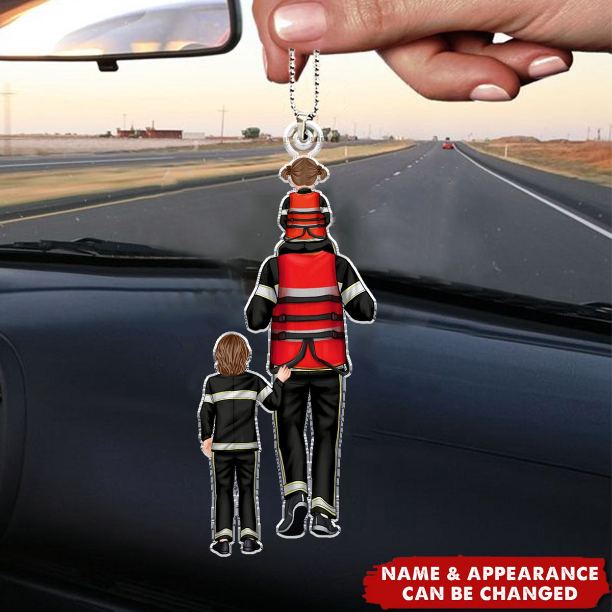 Personalized Acrylic Car Ornament - Family Gift - Firefighter, Nurse, Police Officer, Teacher