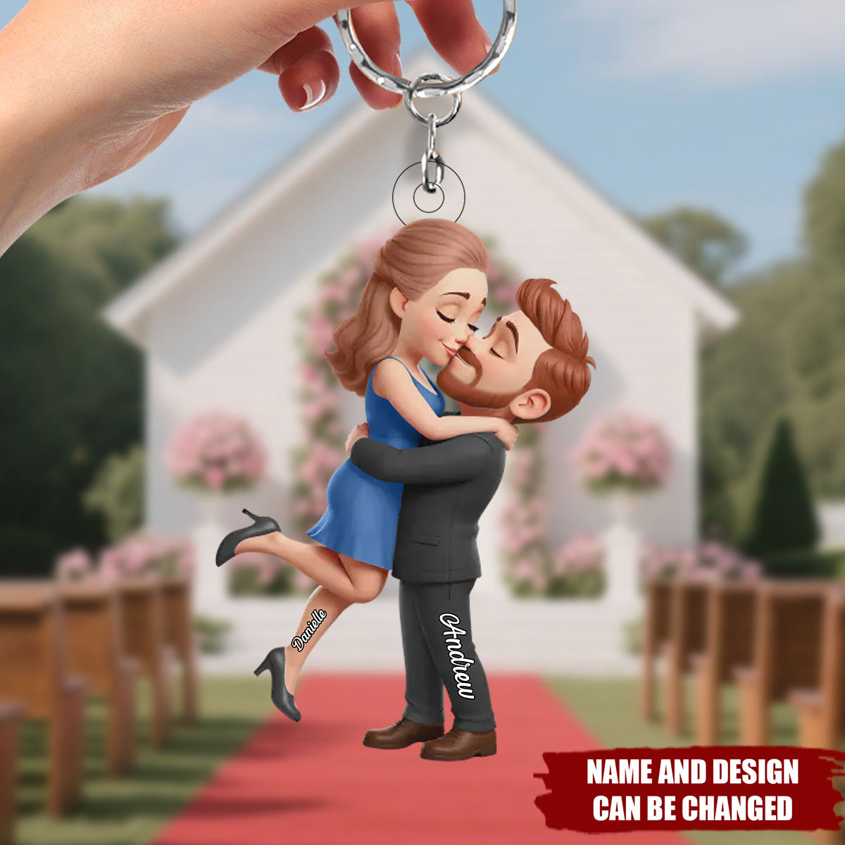 Love Since Day One - Personalized Keychain, Gift For Husband Wife, Anniversary