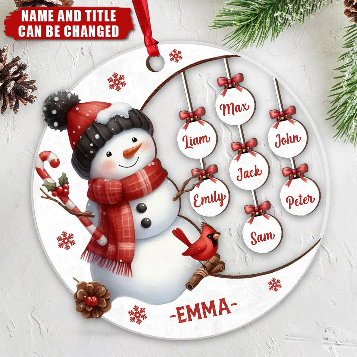Grandma Personalized Christmas Snowman Nana Ornament, Perfect Gifts for Grandma