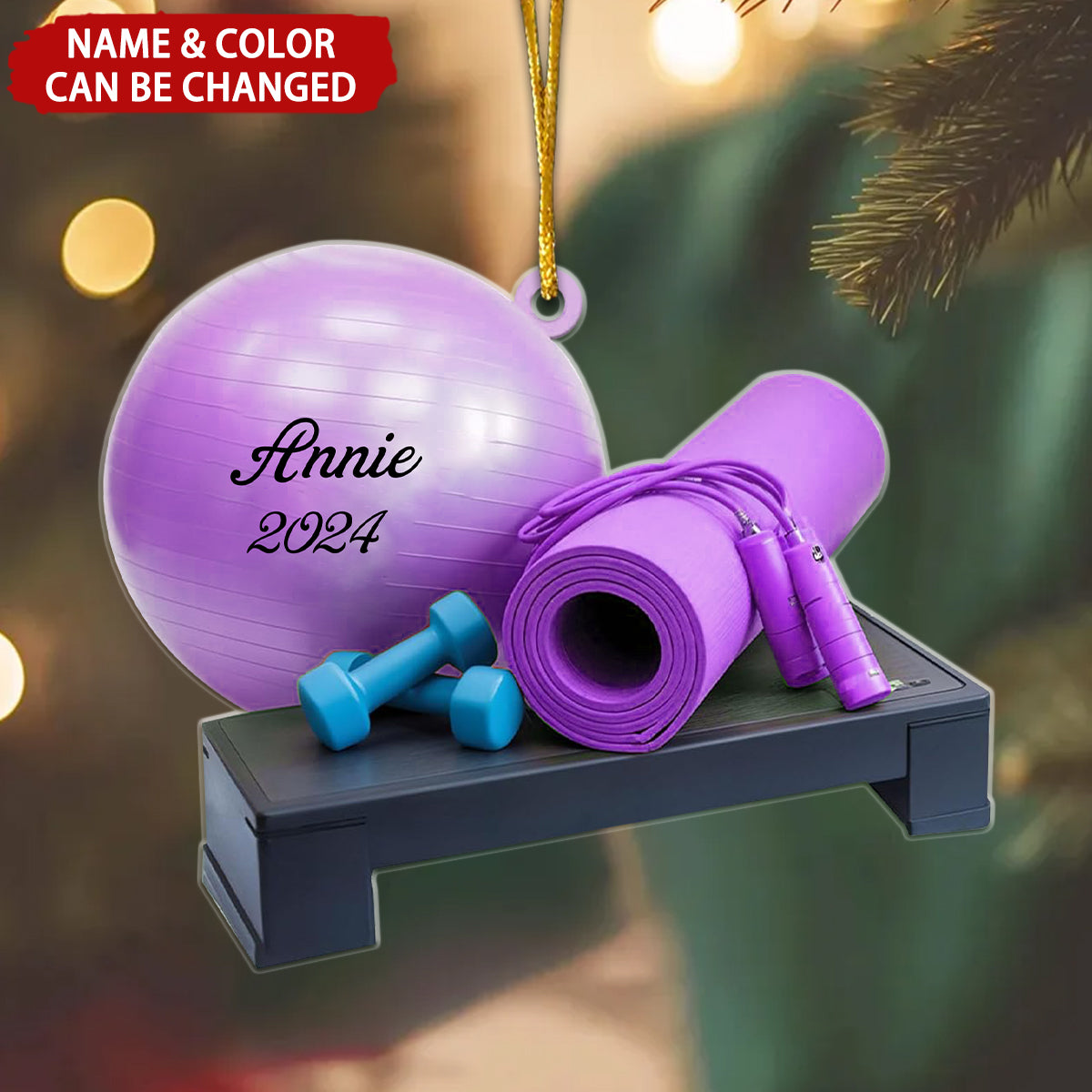 Fitness Workout Personalized Christmas Ornament, Gift For Fitness Lover