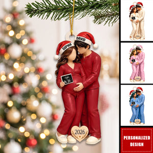 Personalized Expecting Parents Christmas Ornament - Custom Baby Ultrasound Keepsake