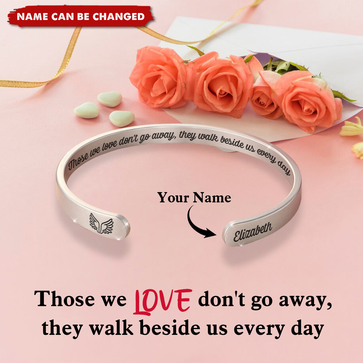 With Me Always - Memorial Personalized Custom Bangle Bracelet