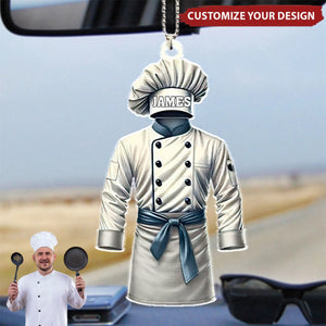 Chef Coat - Personalized Acrylic Car Ornament, Gift For Chefs And Culinary Enthusiasts