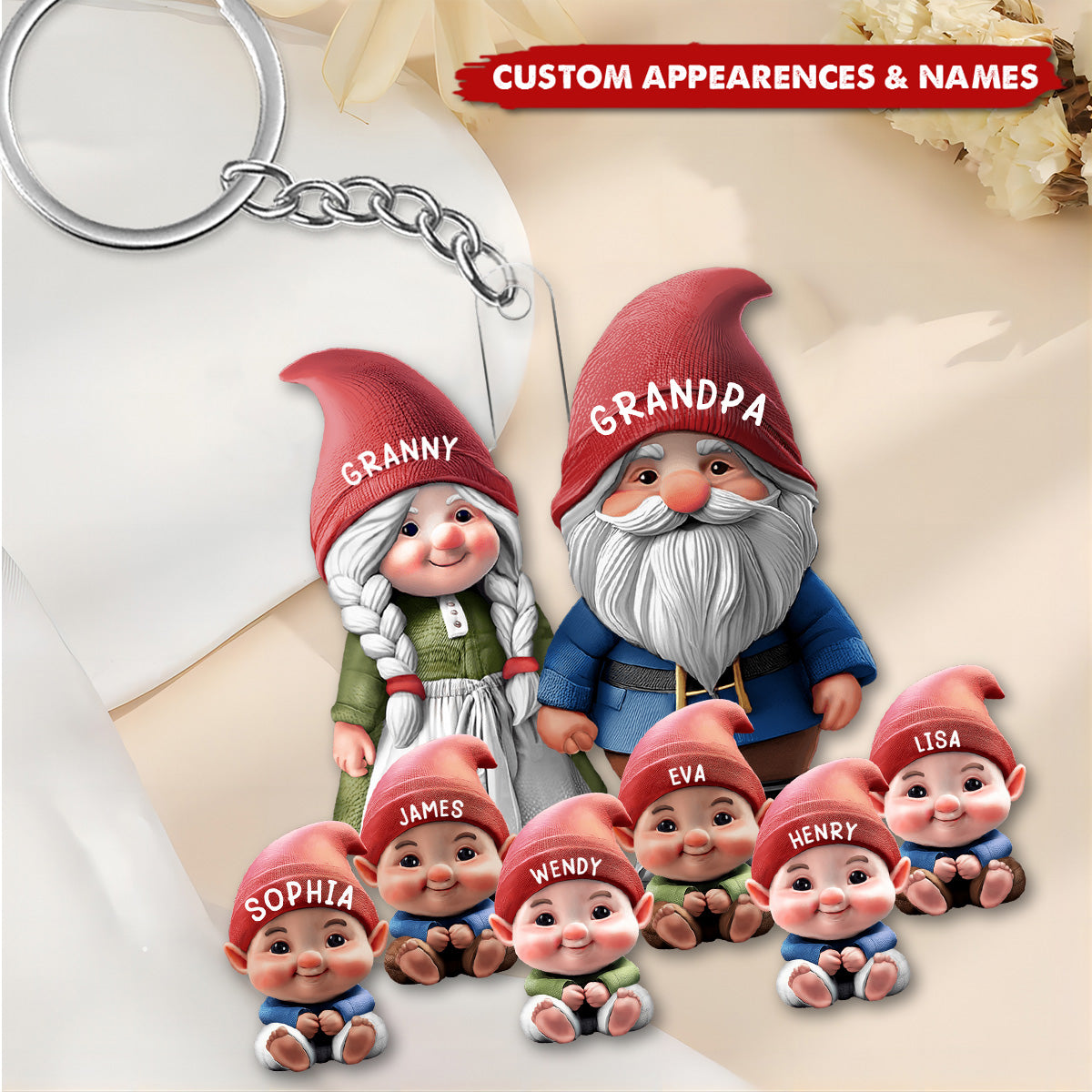 Dwarf There's No Place Like Grandma & Grandpa's House - Personalized Keychain