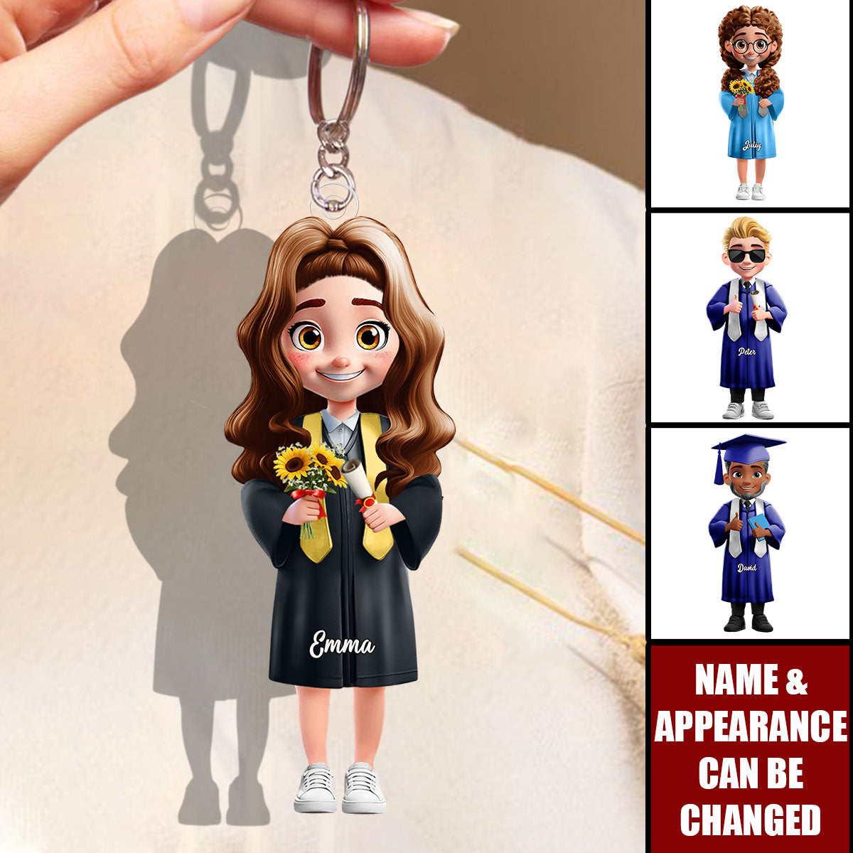 Graduation A Sweet Ending To A New Beginning - Personalized Acrylic keychain