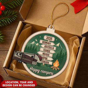 Camping Woodland Adventure - Personalized Wooden Ornament