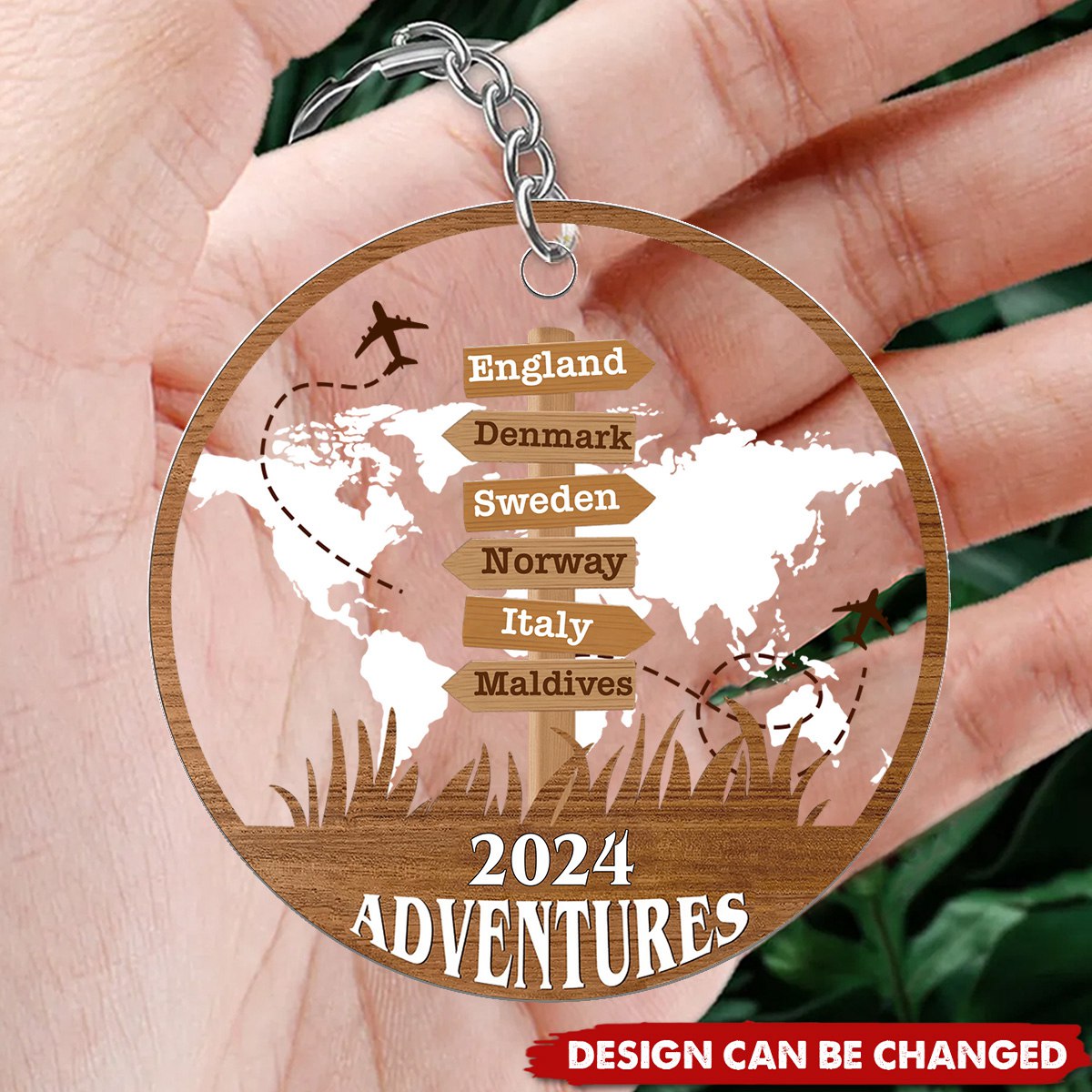 Personalized Travel Adventure Keychain - Gift for Travelers