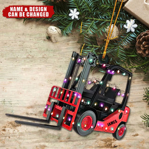 Personalized Forklift truck Christmas Ornament, Forklift truck hanging Xmas Ornament decor, Gifts For Christmas