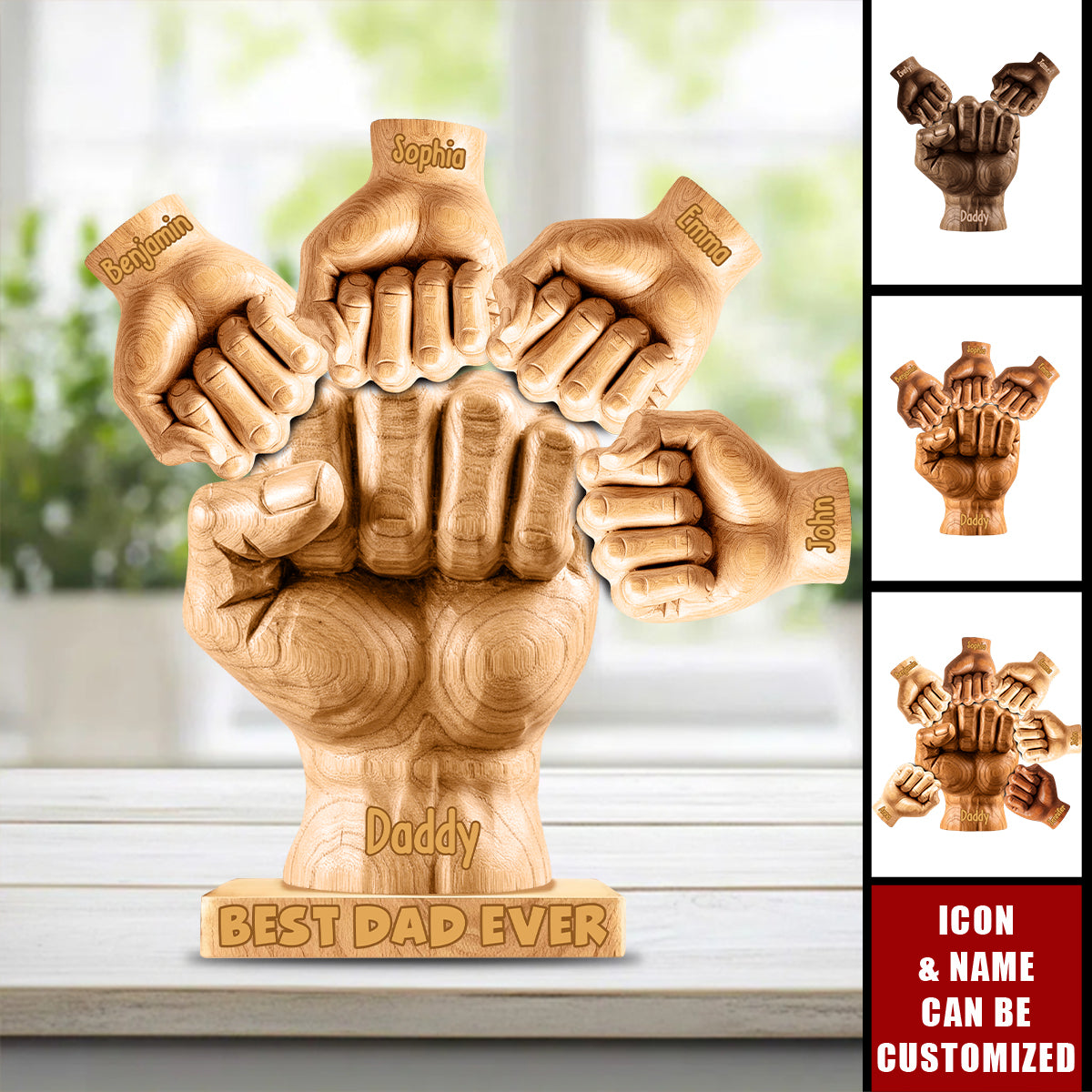 Best Dad Ever - Personalized Father Custom Shaped Acrylic Plaque