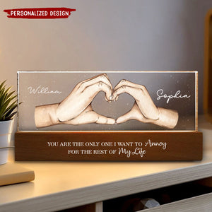 You & Me We Got This Heart Hands Personalized Acrylic LED Night Light