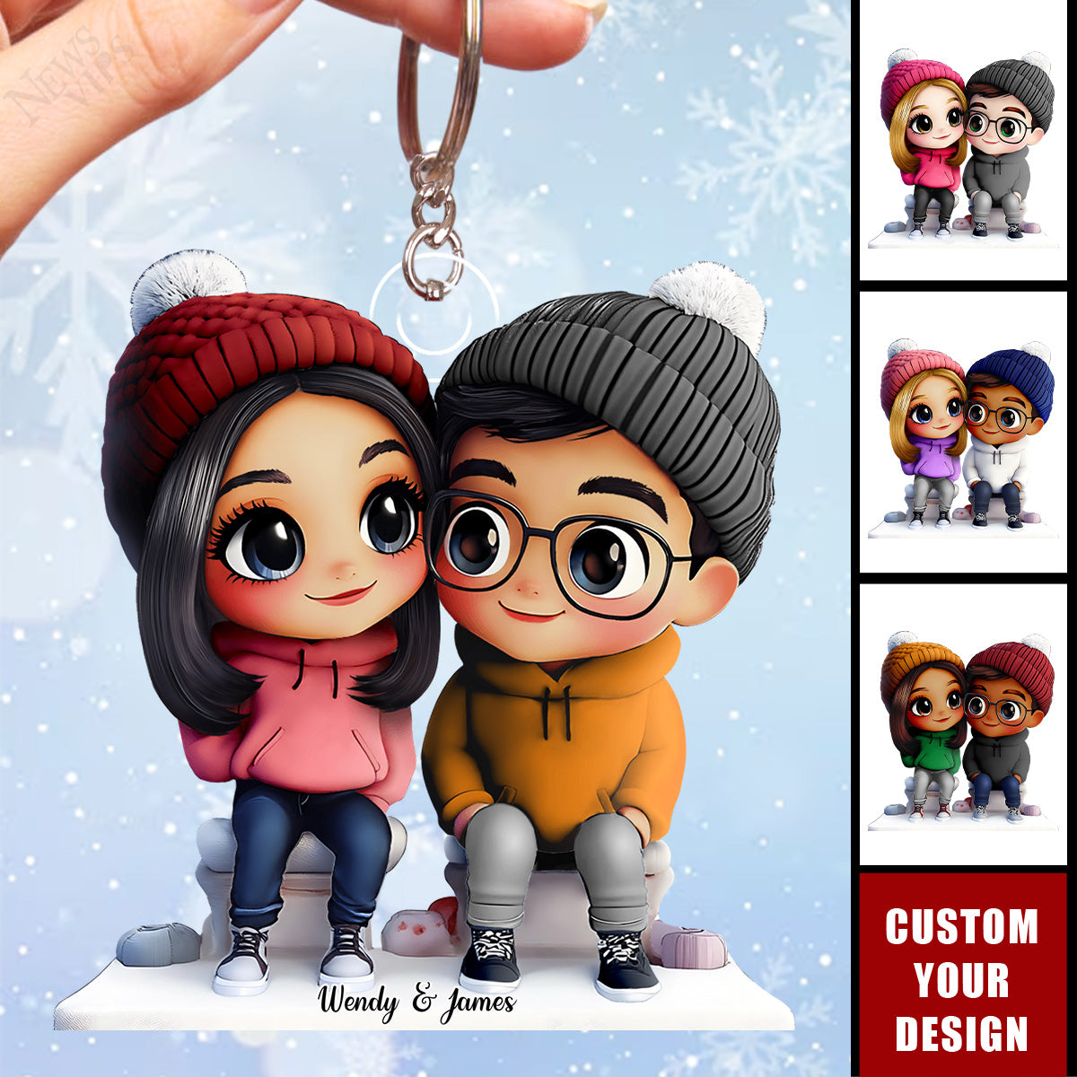 It's You & Me - Personalized Couple Keychain