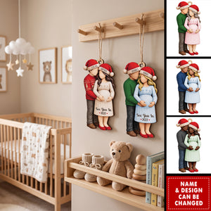 See You In 2027 Personalized Wooden Ornament - Custom Christmas Keepsake for Parents-to-Be