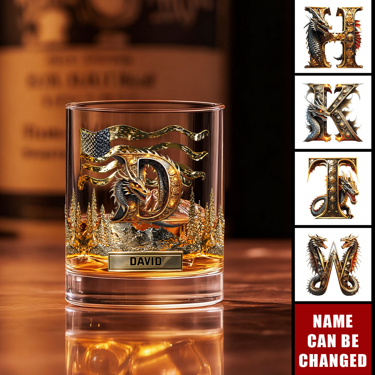 Love Dragons - Personalized Dragon Whiskey Glass