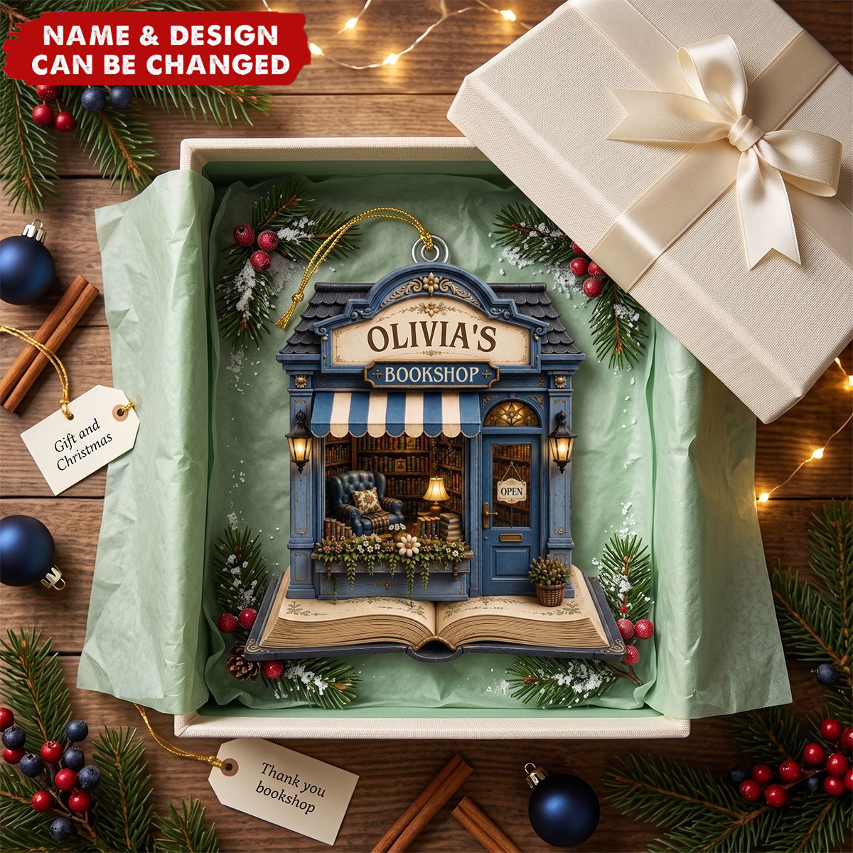 Custom Acrylic Ornament - Personalized Christmas Bookish Gifts For Book Lovers