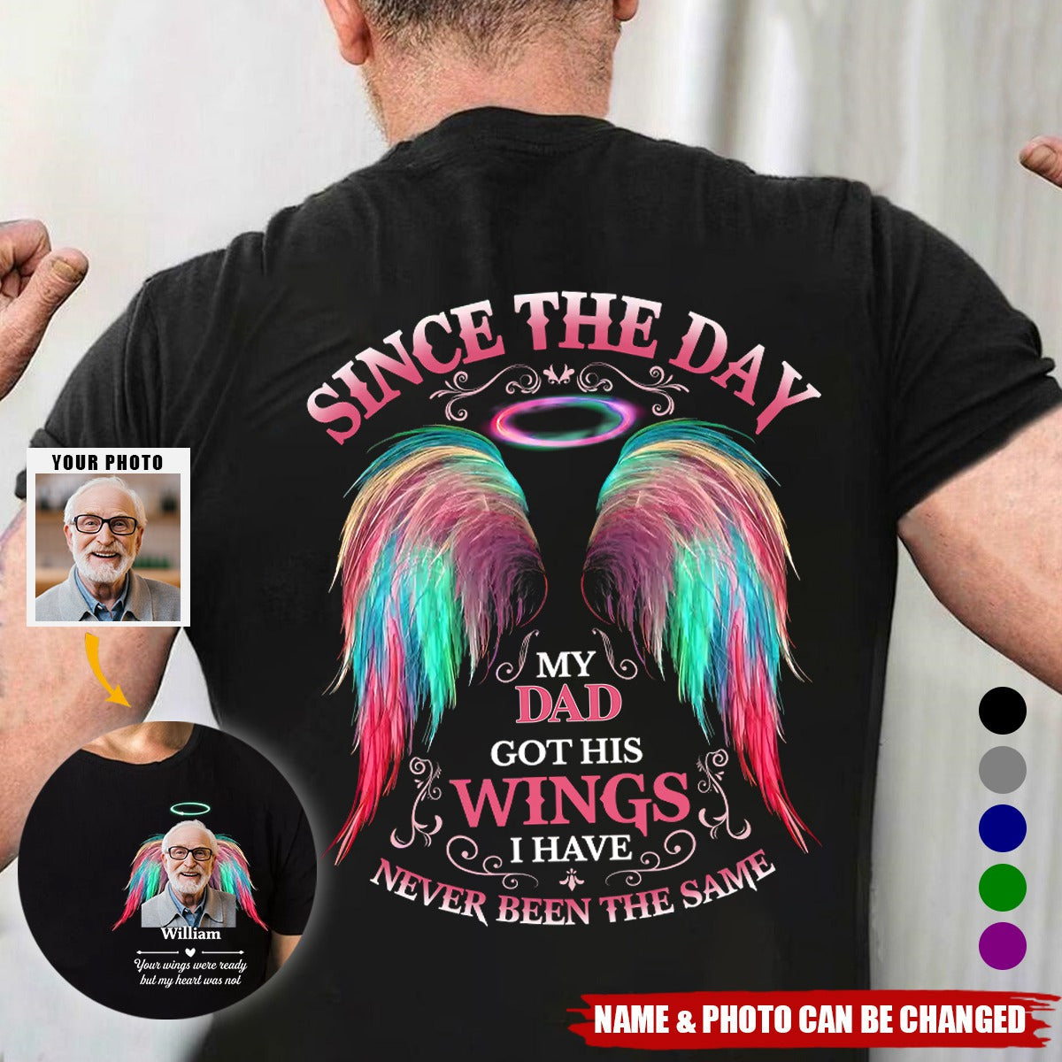 Custom Photo I'm Right Here, In Your Heart - Memorial Personalized Back And Front Printed Unisex T-shirt