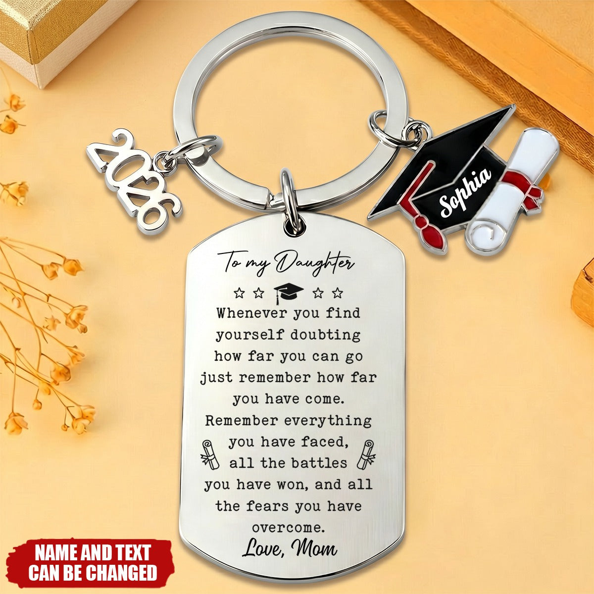 Shine On, Graduate - Personalized Graduation Keychain