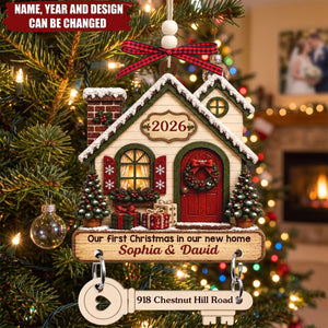 Key To New Beginnings - Personalized New Home Wooden Ornament With Tag
