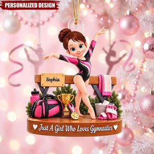 A Girl Who Loves Gymnastic - Personalized Acrylic Ornament