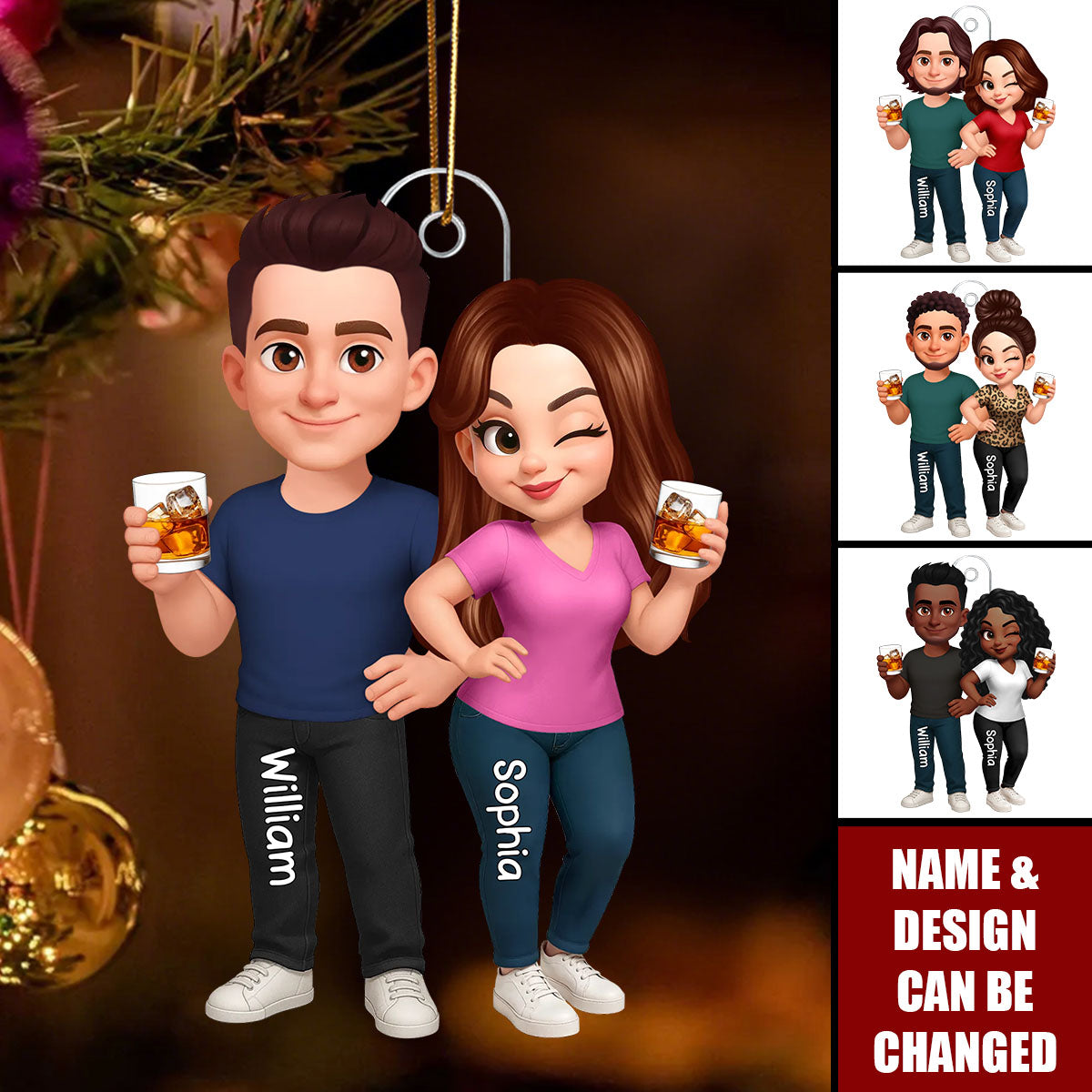 King And Queen Couple Personalized Acrylic Ornament