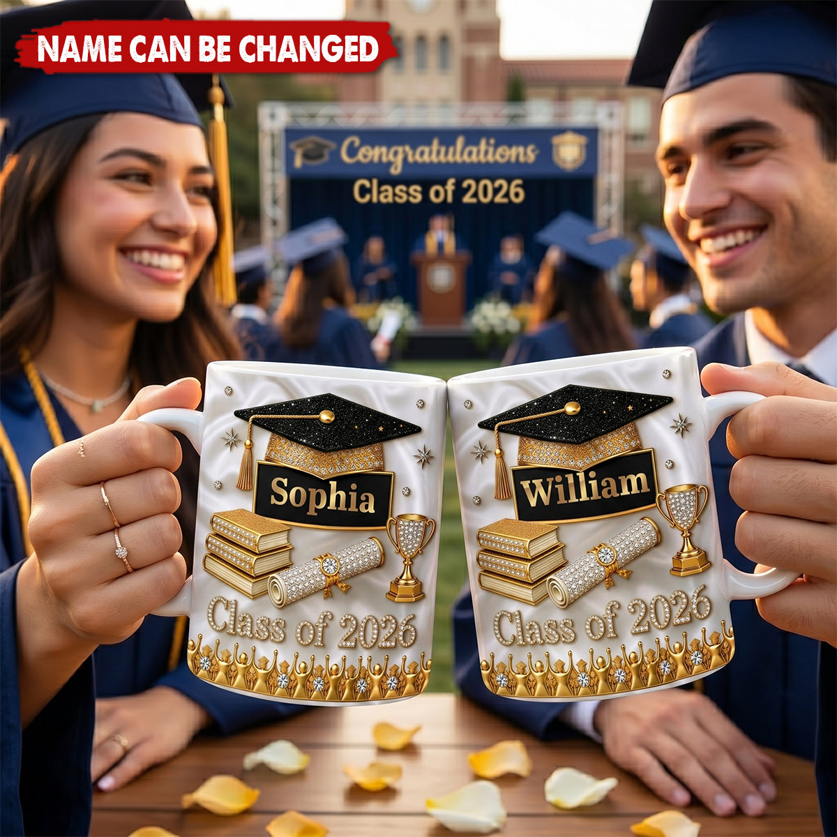 Custom Name Graduation Coffee Mug - Personalized Graduation Gifts For Him, Her