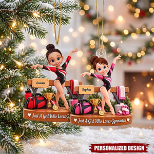 A Girl Who Loves Gymnastic - Personalized Acrylic Ornament
