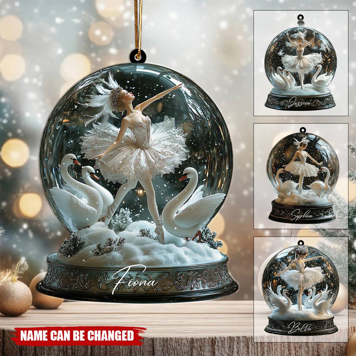 Graceful Ballerina Acrylic Ornament, Swan Inspired Dance Art, Holiday Ballet Gift for Her