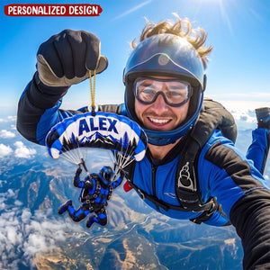 Personalized Skydiving Ornament, Custom Name Parachute Christmas Tree Decoration
