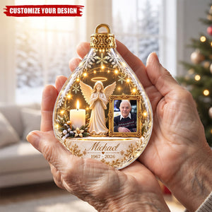 Custom Photo Memorial Angel Acrylic Ornament, Sympathy Keepsake for Loved Ones
