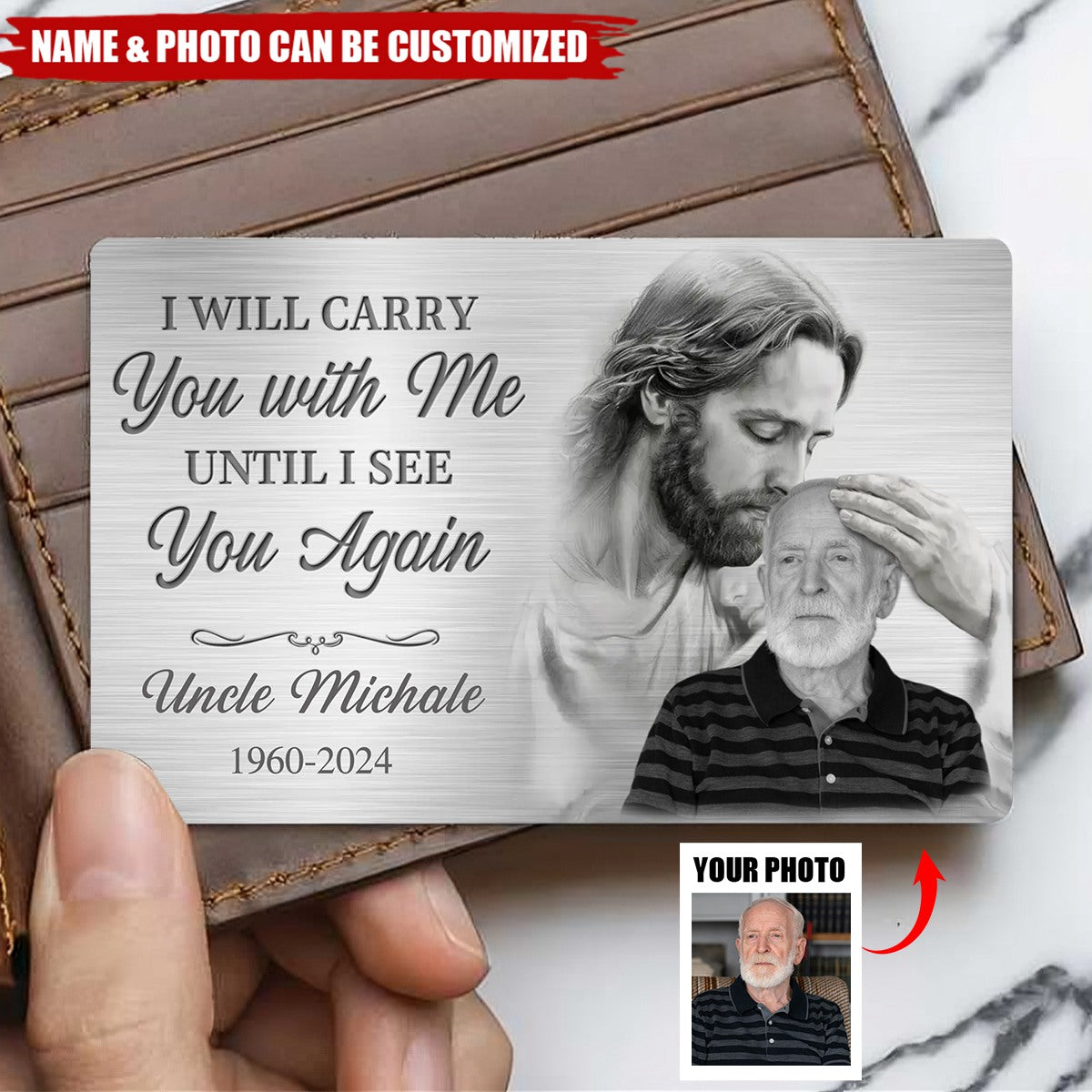 Custom Photo In My Heart, You Are Always By My Side - Memorial Personalized Wallet Card