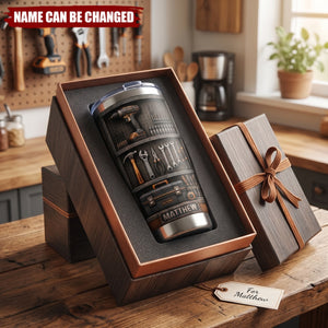 Hard Work Never Stops - Personalized Handyman Tumbler